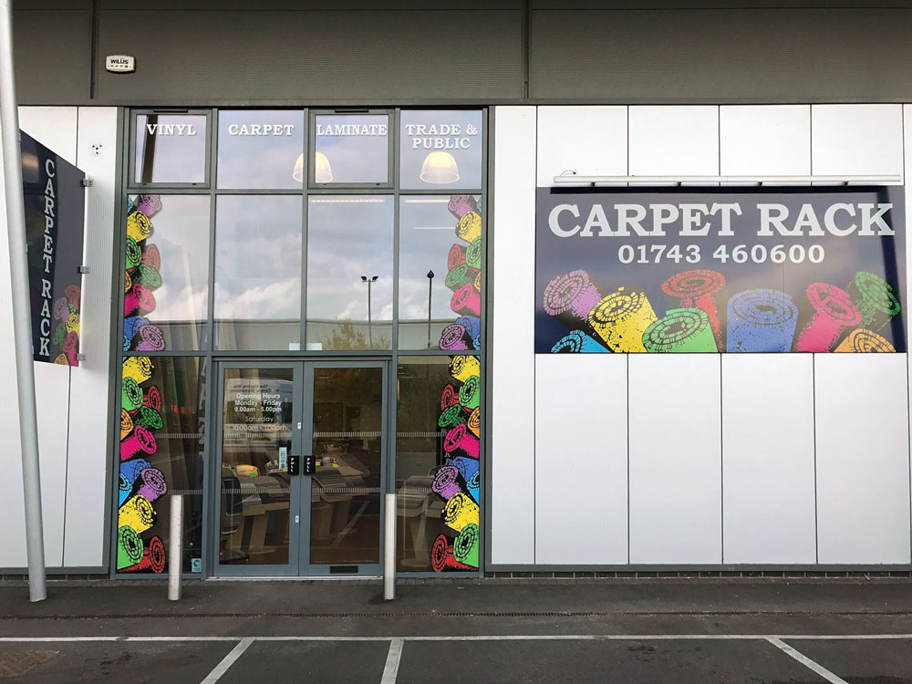 Carpet rack shop front