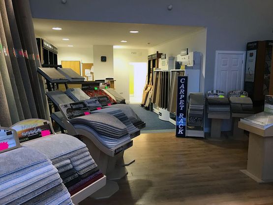 Carpet rack showroom